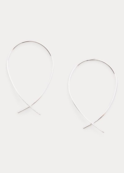 Pendientes Ralph Lauren Mujer Plateados - Threader Metal - JLVWA1024